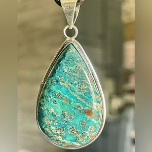 Phoenix Stone Chrysocolla Pendant 2”